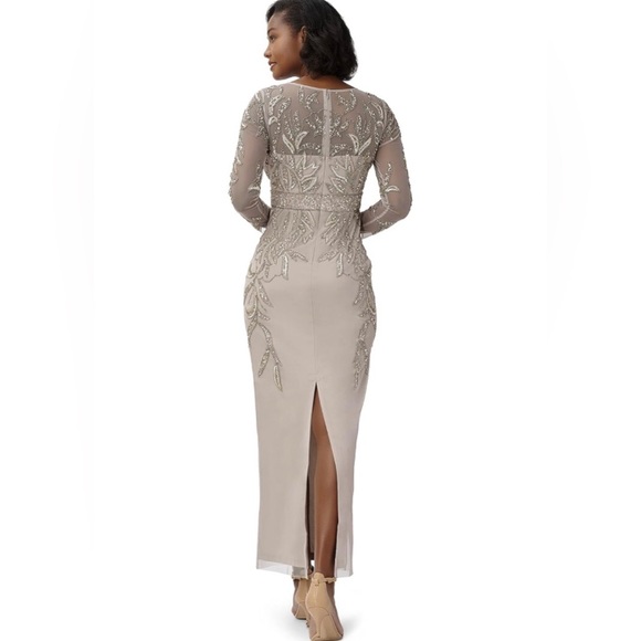 NWT Adrianna Papell Women's Beaded Long Dress - Picture 2 of 12